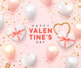 Happy valentines day card pink vector material 01