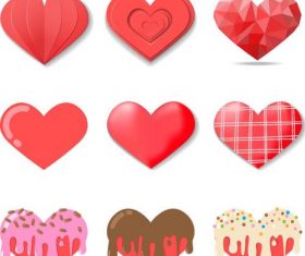 Heart shape valentines day illustration vector 02