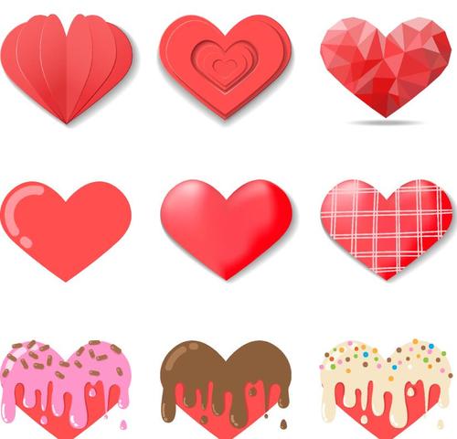 Heart shape valentines day illustration vector 02