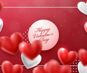 Heart shaped air balloons with valentines day card vectors 04