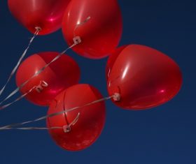 Heart shaped red balloon Stock Photo 01