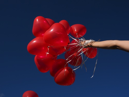 Heart shaped red balloon Stock Photo 02