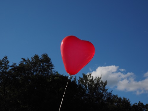 Heart shaped red balloon Stock Photo 03