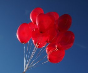 Heart shaped red balloon Stock Photo 04
