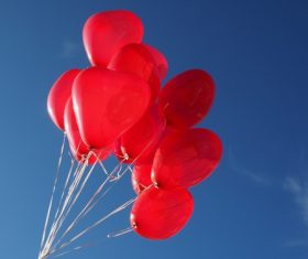 Heart shaped red balloon Stock Photo 05