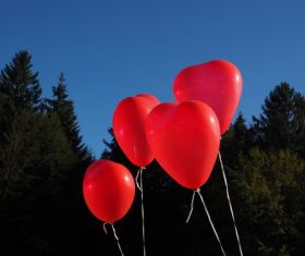 Heart shaped red balloon Stock Photo 06