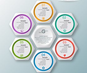 Hexagon structure infographic vectors 02