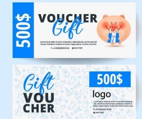 Holiday gift voucher template vectors 02