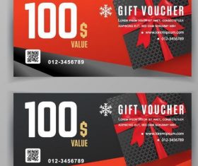 Holiday gift voucher template vectors 03