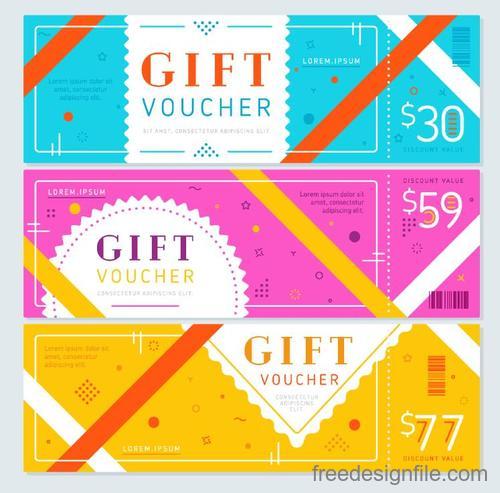 Holiday gift voucher template vectors 05