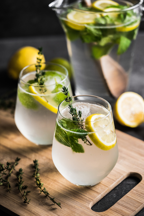 Homemade Lemon Drinks Stock Photo