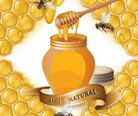 Honey bee creative poster vectors 01