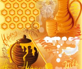 Honey bee creative poster vectors 02