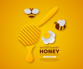 Honey bee creative poster vectors 03