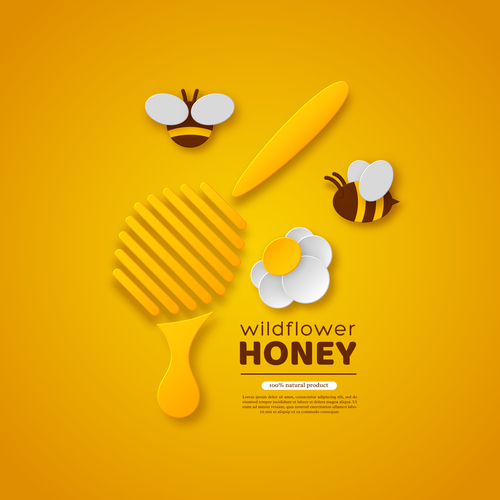 Honey bee creative poster vectors 03