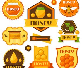 Honey emblems with badge design vector 01