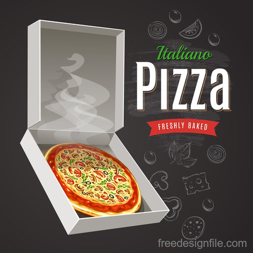 Hot Pizza poster vector