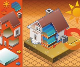 House geothermal 3D model vector 03