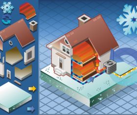 House geothermal 3D model vector 06