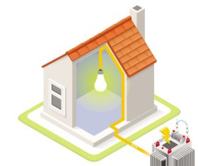 House geothermal 3D model vector 07