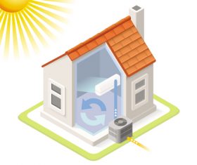 House geothermal 3D model vector 09