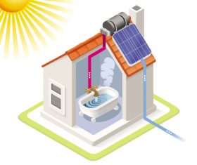 House geothermal 3D model vector 10