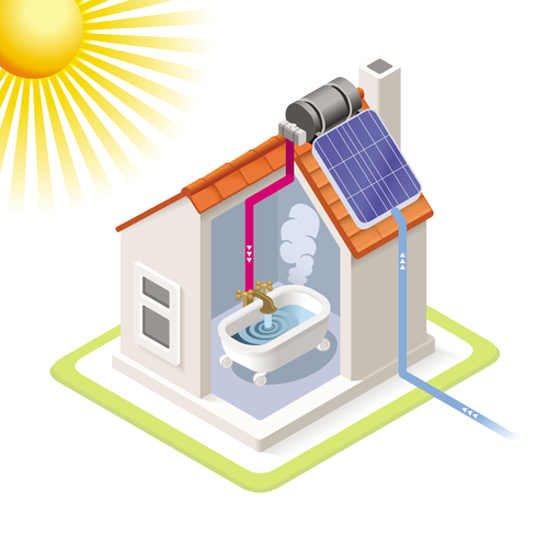 House geothermal 3D model vector 10