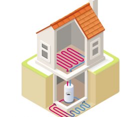 House geothermal 3D model vector 11