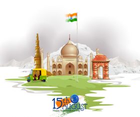 India independence day festvial design vector 02
