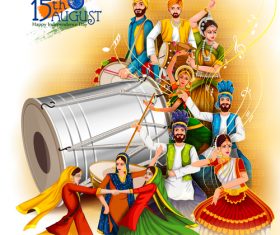 India independence day festvial design vector 07