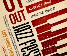 Jazz night poster template vectors 02