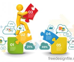 Jigsaw bridge infographic vector