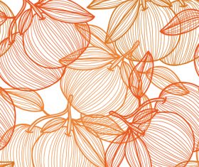 Lines fruit seamless pattern vectors 04