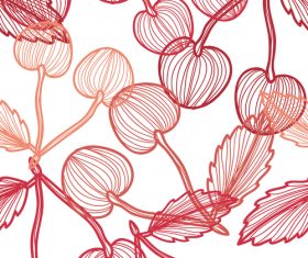 Lines fruit seamless pattern vectors 05