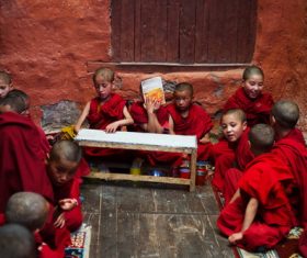 Little monk Stock Photo