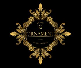 Luxury golden ornament frame vectors 02