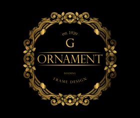Luxury golden ornament frame vectors 03