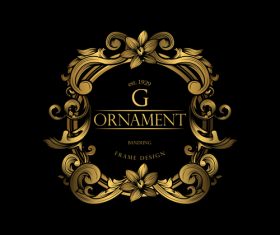 Luxury golden ornament frame vectors 04