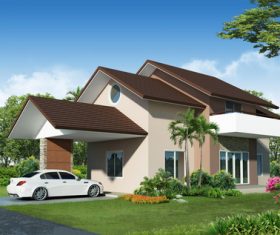Luxury villa with beautiful landscape Stock Photo 04