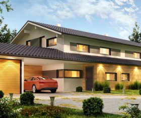 Luxury villa with beautiful landscape Stock Photo 05