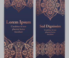 Mandala pattern banners vector material 01