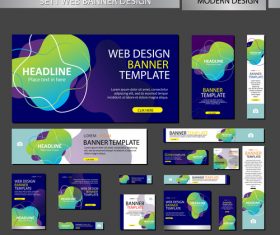 Mega banner design vectors 01