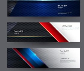 Metal banners template colored vector 02