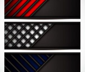 Metal banners template colored vector 03