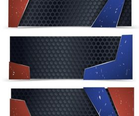 Metal banners template colored vector 04