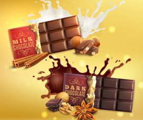 Milk chocolate poster vector design