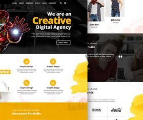 Modern Agency Portfolio Website PSD Template