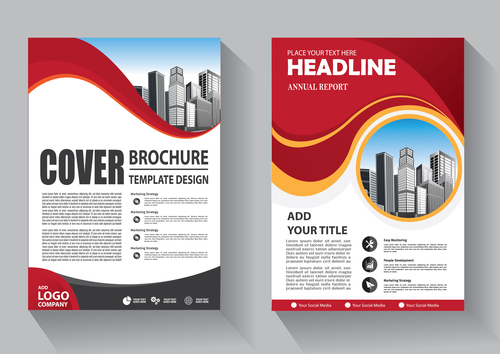 Modern cover brochure template design vector 07