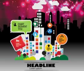 Modern urban infographic chart vectors 01