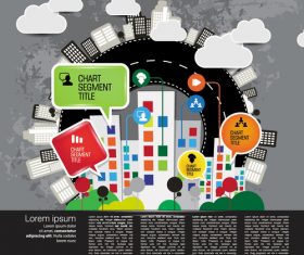 Modern urban infographic chart vectors 03